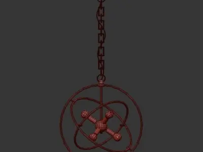 Modern Geometric Globe Chandelier 3D model