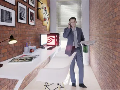 Small Room Office 3D model
