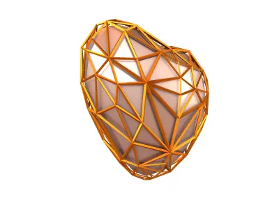 Stylish Heart V4 032 Low-poly 3D model