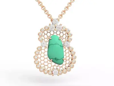 Exquisite Honeycomb Design Jade Pendant 3D print model