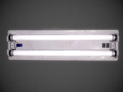 Fluorescent lamp Industrial light bulb wall ceiling lighting Low-poly 3D model