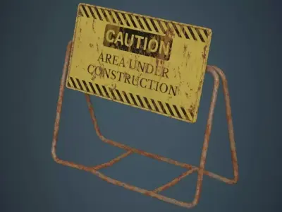 Traffic Barrier 4C Low-poly 3D model