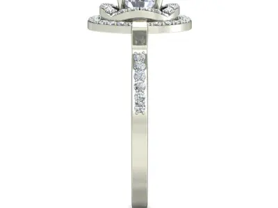 Women Wedding Engagement Ring 3D print model 9