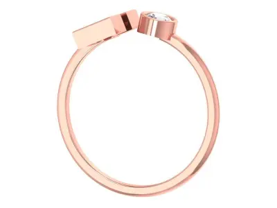 Three Stone Light Weight Band Ring 3D print model 10