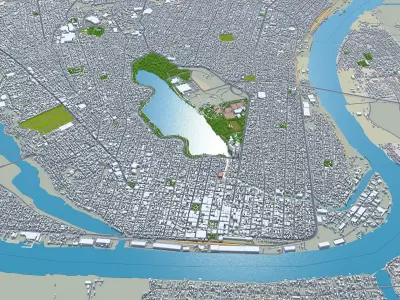 Tampico Tamaulipas Mexico 20km AI Low-poly 3D model