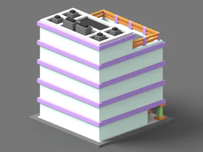 House Voxel - 7 Low-poly 3D model