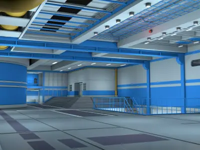 Sci Fi Interior Industrial Scene 3D model