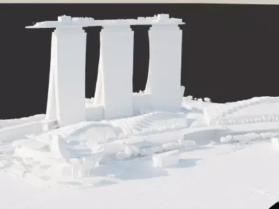 Marina Bay Sands Singapore Low-poly 3D model