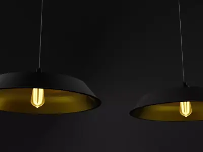 Industrial ceiling Lamp - 2k textures 3D model purchase