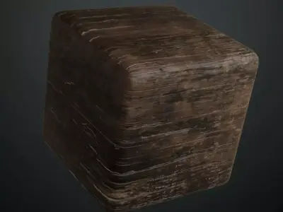 Scratched Dark Wood Plank PBR Seamless Texture