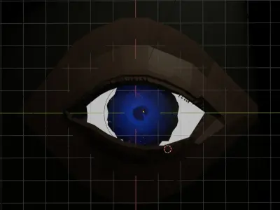 Animated Blinking Eyes with Celestial Design 3D model