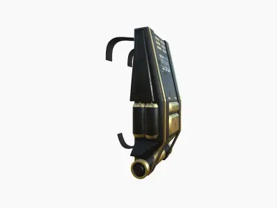 SciFi Backpack F03 Black Gold - Fashion Character Design Low-poly 3D model