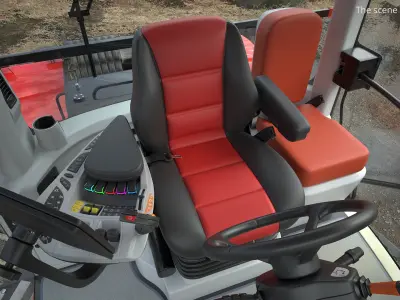  Tracked Agricultural Tractor Red Dirty 