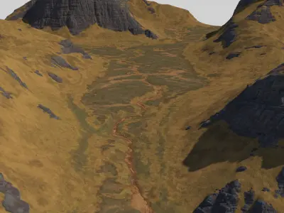 Landscape Mountain Pass Low-poly 3D model
