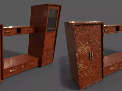 Pack 2 Sets Modern Furniture 3D Model Low-poly 3D model