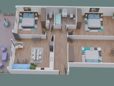 House Floor Plan in 3D 3D model