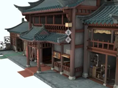 Old houses 3D model get