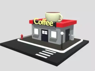 Cafe - coffee 3D model