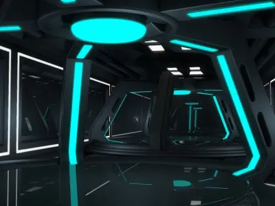 4 Sci Fi Rooms Sets 3D model