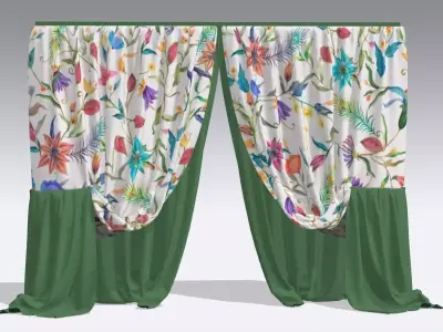 Curtain Low-poly 3D model