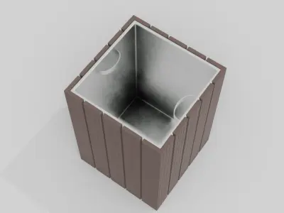 Outdoor Trash Can 2 Free low-poly 3D model