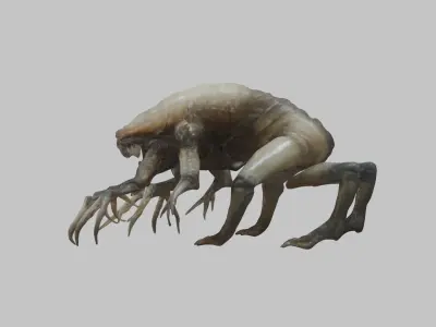 inspiring Hr Giger Facehugger Monster Creature Low-poly 3D model