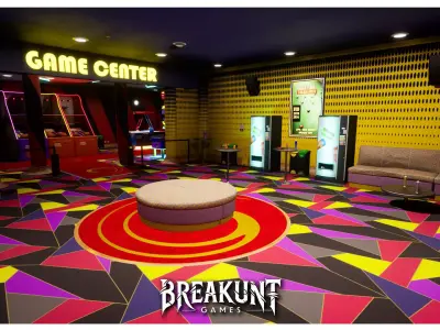 Bowling And Game Center - Unreal Engine 5 Low-poly 3D model