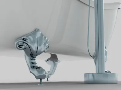 Freestanding Bathtub and Faucet 3D model