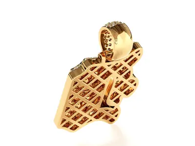 Tattoo fonts D alphabet pendent 3D print model