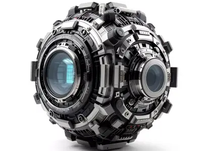 Futuristic SciFi Sphere Holograph Projector Model Pack Low-poly 3D model