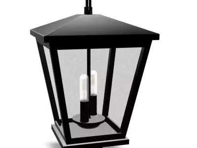 Matte Black Mini Pendant Ceiling Ligh Low-poly 3D model