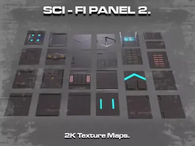 SCI - FI Panels 2 Low-poly 3D model