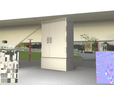 Electrical Distribution Cabinet 21 Low-poly 3D model