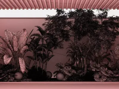 Courtyard plant landscape 3D model