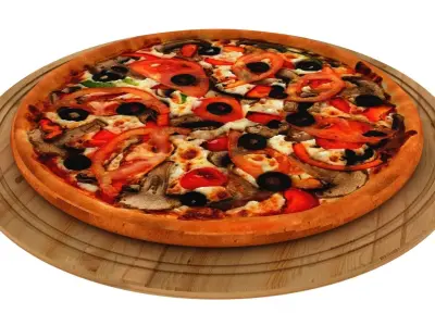 Vegetable Pizza Free 3D model