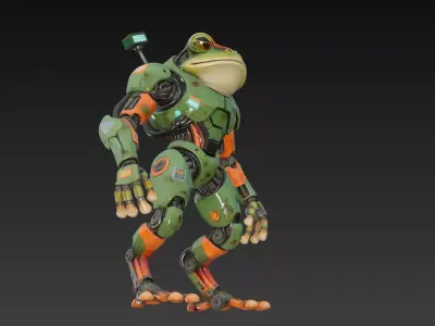 Cyber Frog Mk-IV - Combat Amphibian Mecha 3D Model 3D print model