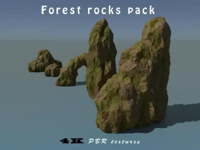 Forest rocks pack Low-poly 3D model