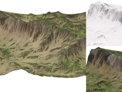 Mountains terrain 8k textures 3D model