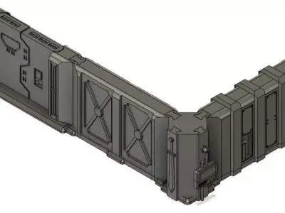 Modular Sci Fi Walls 3D print model