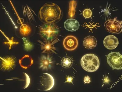 Unity Game VFX - Six Elements VFX Mega Pack - URP 3D model