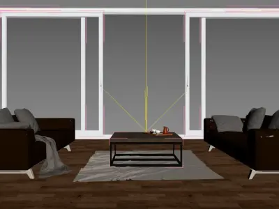 Modern Living Room Interior Scene  3D model