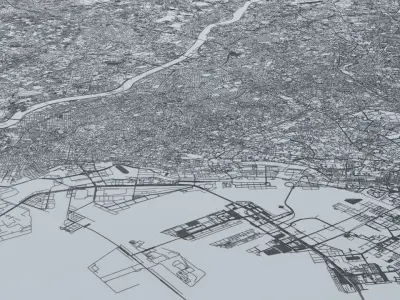 Tokyo Road Network and Streets 3D model