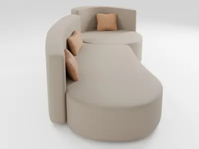 Designer sofa in Scandinavian style 3D model