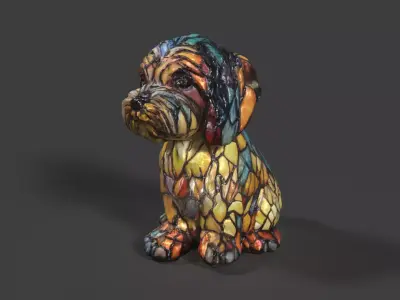 Chinese Dog Lantern  Low-poly 3D model