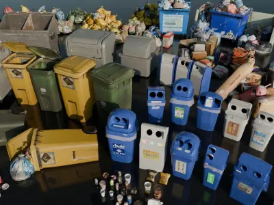 City Garbage Assets 3D model