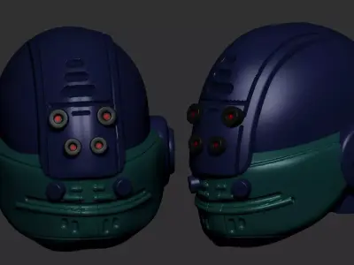 helmet high poly sculpt 3d printable ver 7 3D model 3D model 139