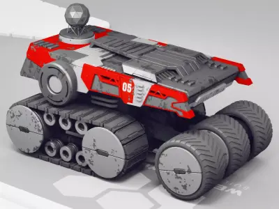 sci-fi planet explorer vehicle 3D model