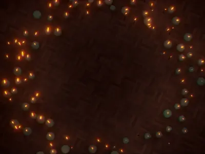 Candles animated pack Low-poly 3D model