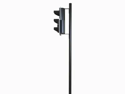 Traffic Light No U Turn Low-poly 3D model