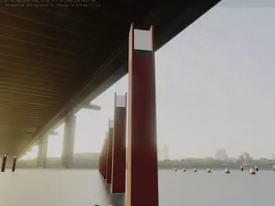 Street Light 8 Bollard 800mm Dark Red Version 4 Low-poly 3D model